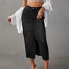 High-Waist Denim Rok met Split